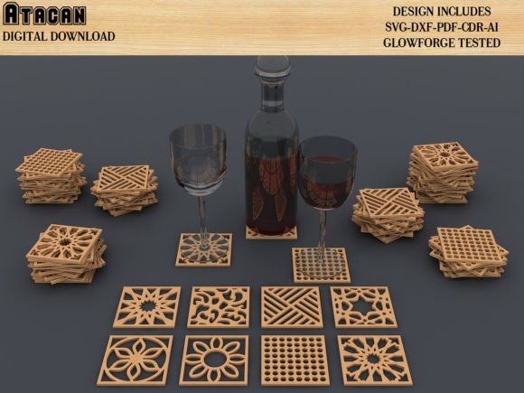 Download Coasters for Glowforge Svg Files Cricut - Svg files Collection