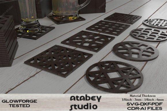 Download Coaster Laser Cut / Glowforge SVG Files - Svg files Collection