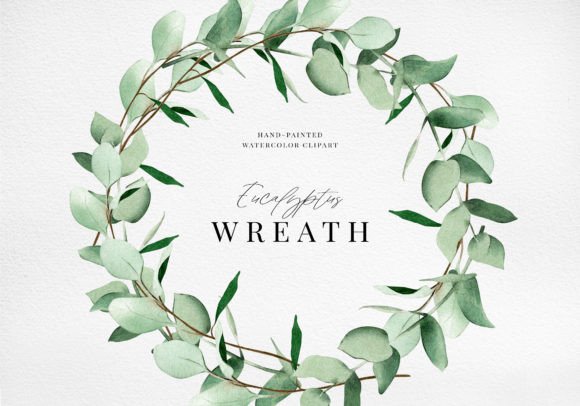 Download Watercolor Floral Eucalyptus Wreath Png - Wreath Collection