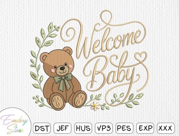 Download Teddy Bear &amp; Laurel Wreath Embroidery - Wreath Collection